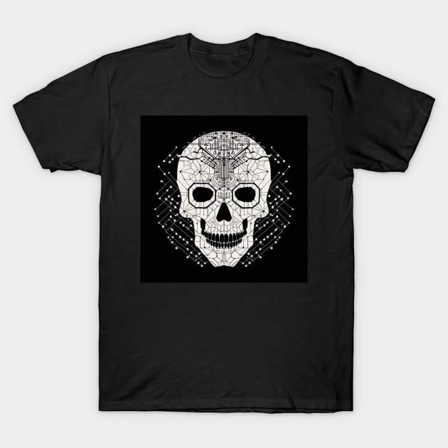 Circuit board skull T-Shirt by RosaliArt